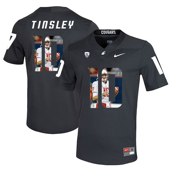Washington State Cougars 10 Trey Tinsley Black Fashion College Football Jersey