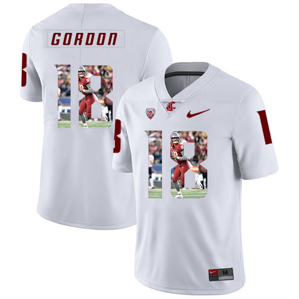 Washington State Cougars 18 Anthony Gordon White Fashion College Football Jersey