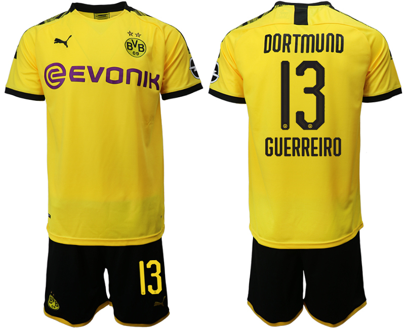 2019-20 Dortmund 13 GUERREIRO Home Soccer Jersey
