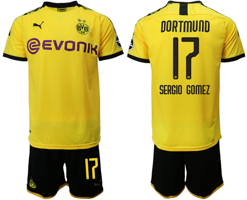 2019-20 Dortmund 17 SERCIO GOMEZ Home Soccer Jersey - Click Image to Close