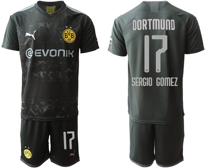 2019-20 Dortmund 17 SERGIO GOMEZ Away Soccer Jersey