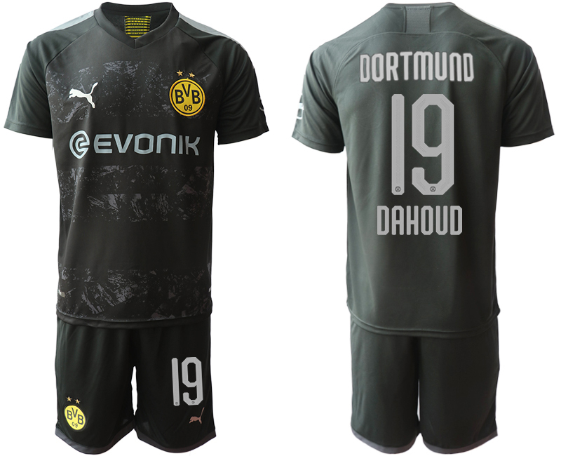 2019-20 Dortmund 19 DAHOUD Away Soccer Jersey - Click Image to Close