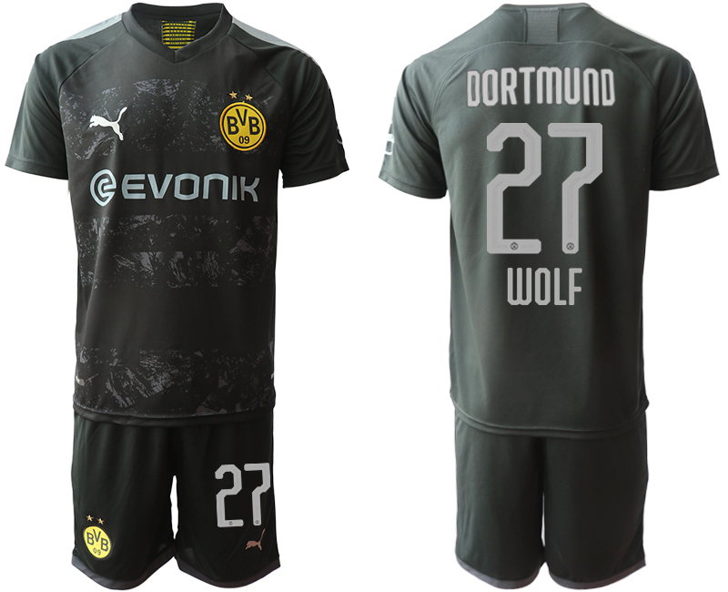 2019-20 Dortmund 27 WOLF Away Soccer Jersey