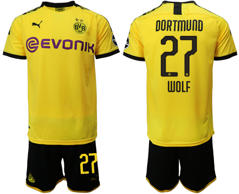 2019-20 Dortmund 27 WOLF Home Soccer Jersey