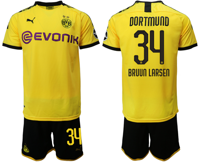 2019-20 Dortmund 34 BRUUN LARSEN Home Soccer Jersey
