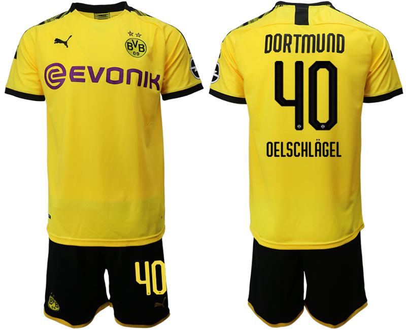 2019-20 Dortmund 40 OELSCHLAGEL Home Soccer Jersey - Click Image to Close