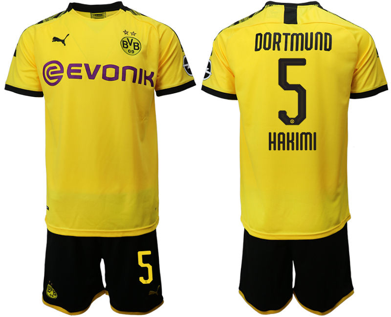 2019-20 Dortmund 5 HAKIMI Home Soccer Jersey