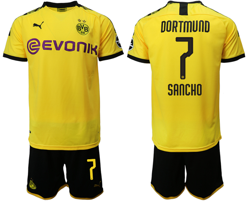 2019-20 Dortmund 7 SANCHO Home Soccer Jersey