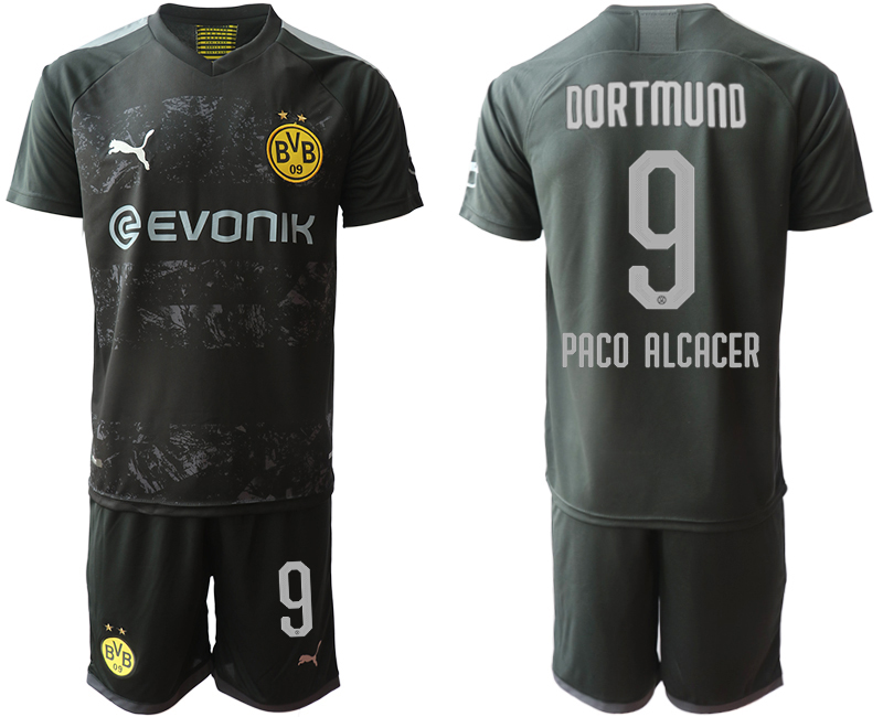 2019-20 Dortmund 9 PACO ALCACER Away Soccer Jersey - Click Image to Close