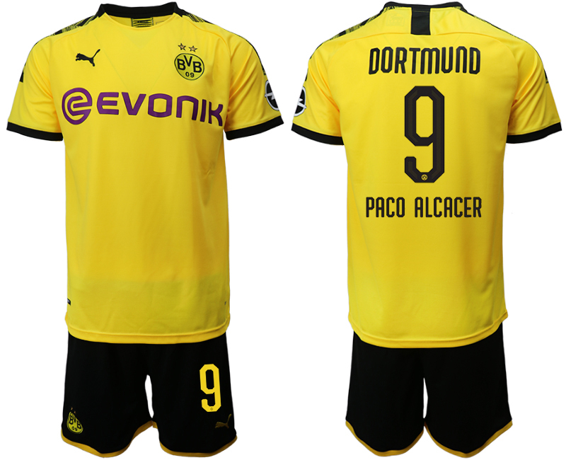 2019-20 Dortmund 9 PACO ALCACER Home Soccer Jersey - Click Image to Close