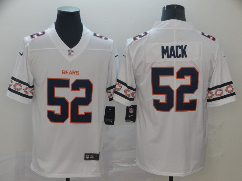 Nike Bears 52 Khalil Mack White Team Logos Fashion Vapor Limited Jersey