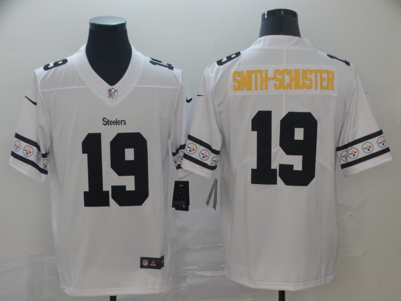 Nike Steelers 19 JuJu Smith-Schuster White Team Logos Fashion Vapor Limited Jersey
