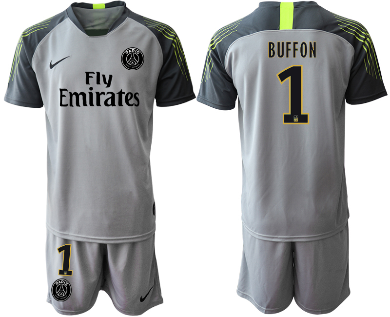 2019-20 Paris Saint-Germain 1 BUFFON Gray Goalkeeper Soccer Jersey