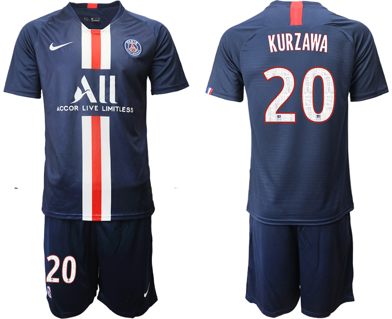 2019-20 Paris Saint-Germain 20 KURZAWA Home Soccer Jersey