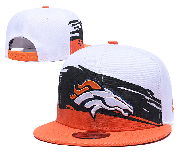 Broncos Team Logo White Orange Adjustable Hat GS