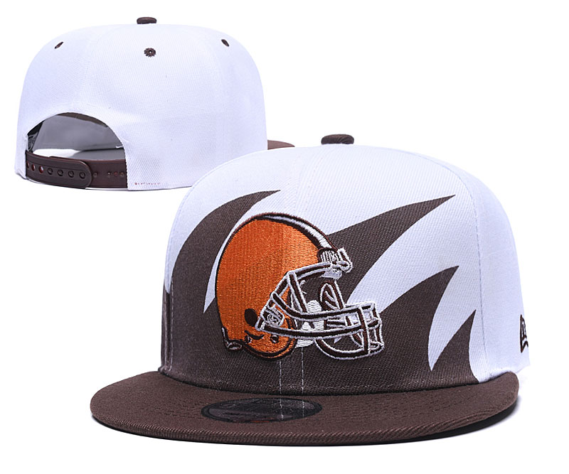 Browns Team Logo White Brown Adjustable Hat GS