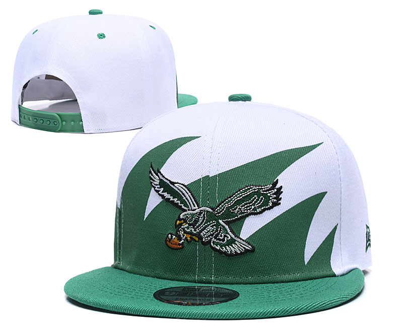 Eagles Team Logo White Green Adjustable Hat GS