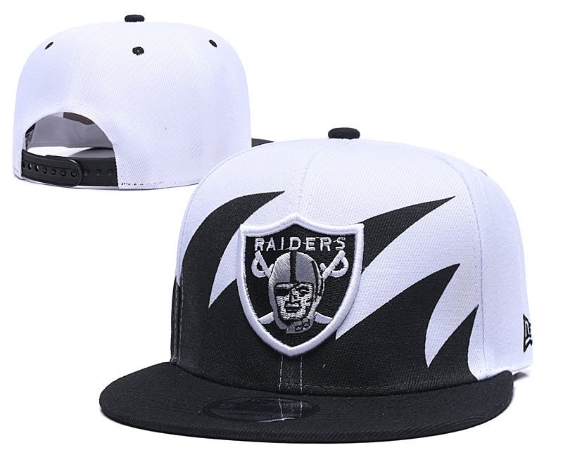 Raiders Team Logo White Black Adjustable Hat GS