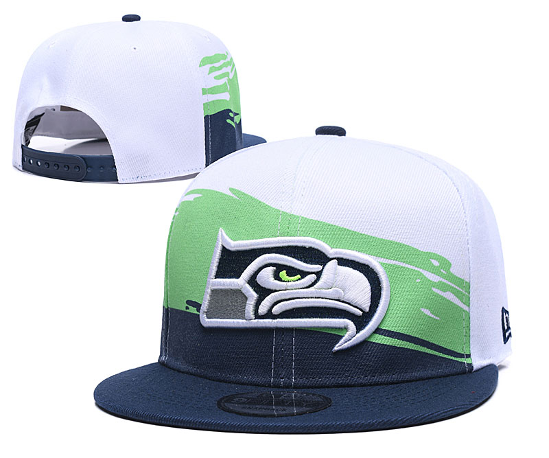 Seahawks Team Logo White Navy Adjustable Hat GS