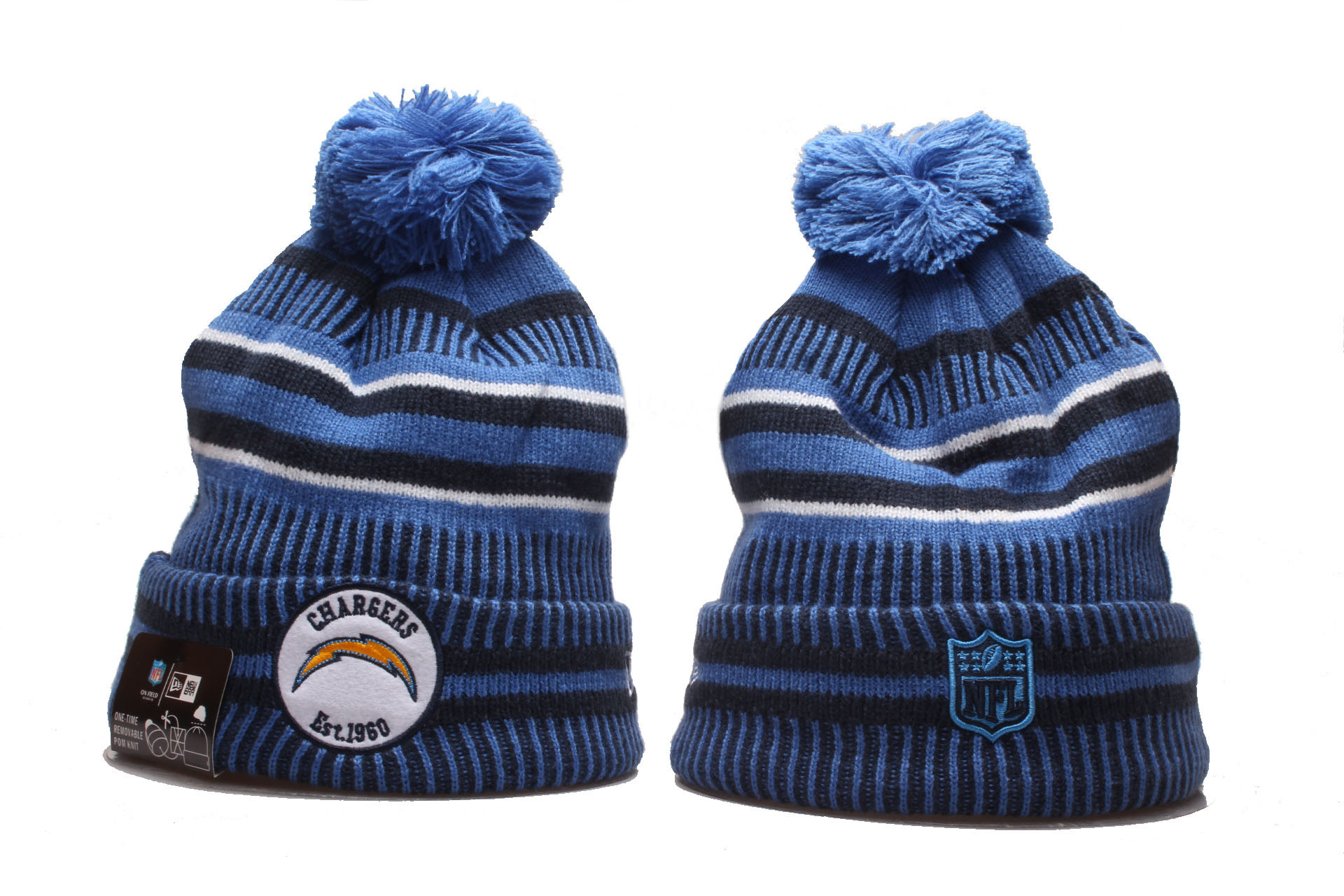 Chargers Team Logo Cuffed Pom Knit Hat YP