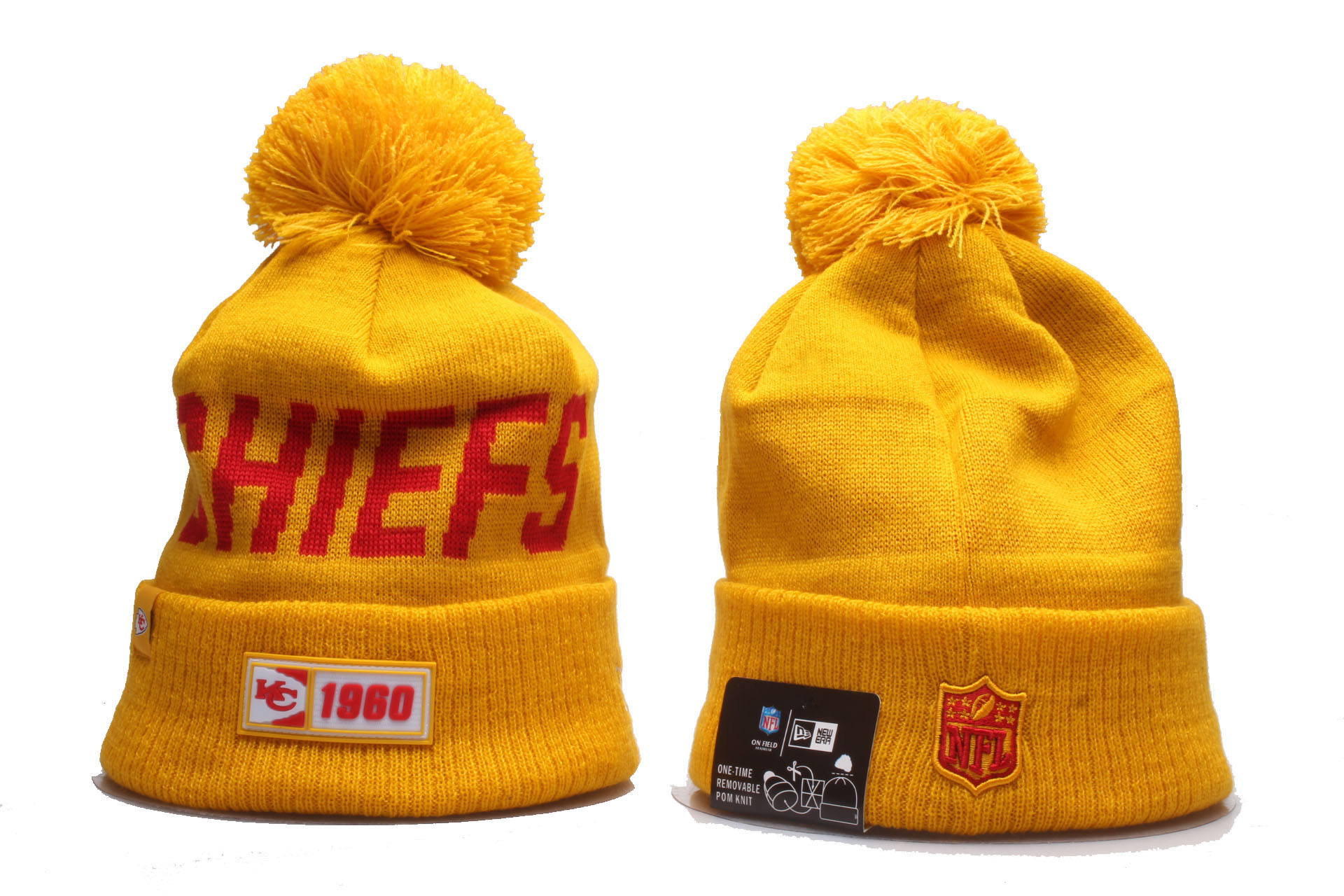 Chiefs Team Logo Cuffed Pom Knit Hat YP