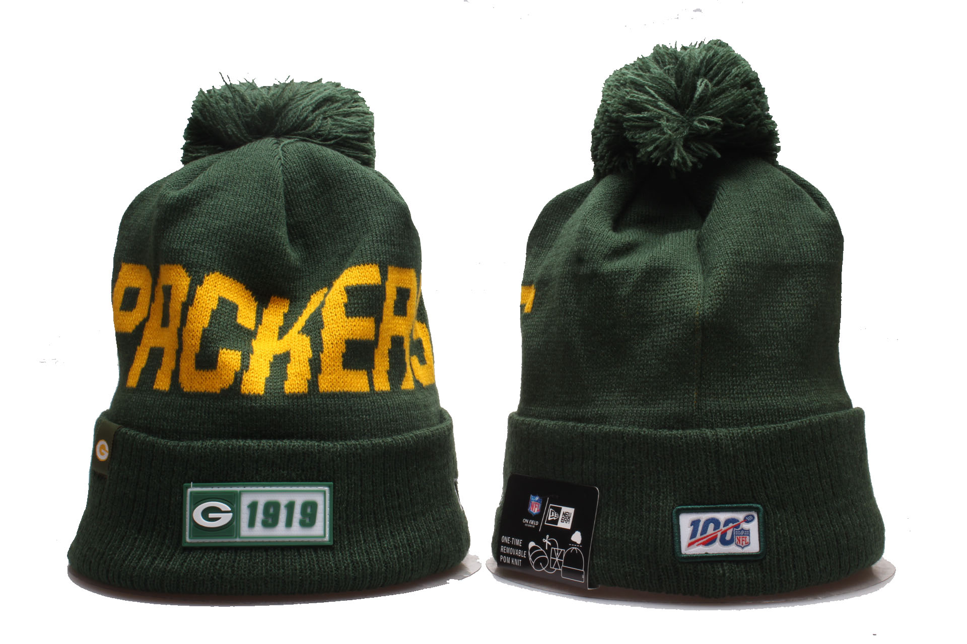 Packers Team Logo Cuffed Pom Knit Hat YP