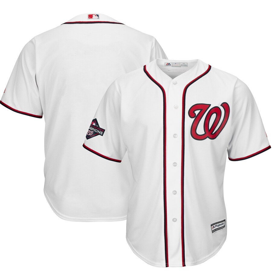Nationals Blank White 2019 World Series Champions Cool Base Jersey