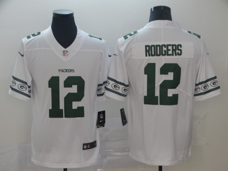Nike Packers 12 Aaron Rodgers White Team Logos Fashion Vapor Limited Jersey - Click Image to Close