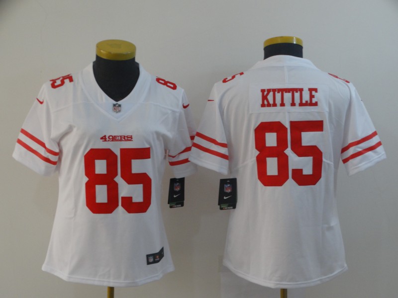 Nike 49ers 85 George Kittle White Women Vapor Untouchable Limited Jersey - Click Image to Close