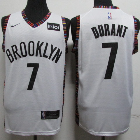 Nets 7 Kevin Durant White City Edition Nike Swingman Jersey - Click Image to Close