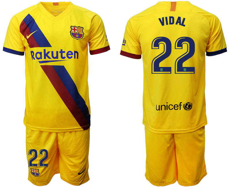 2019-20 Barcelona 22 VIDAL Away Soccer Jersey