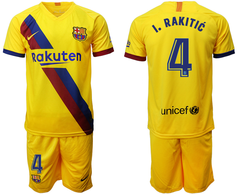 2019-20 Barcelona 4 I. RAKITIC Away Soccer Jersey