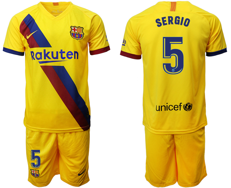 2019-20 Barcelona 5 SERGIO Away Soccer Jersey