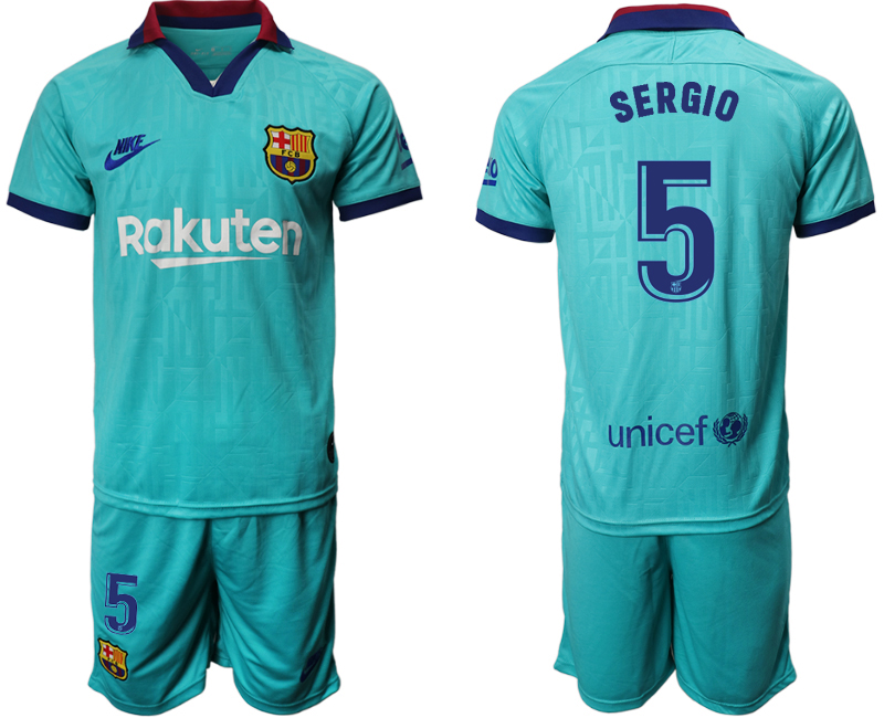 2019-20 Barcelona 5 SERGIO Third Away Soccer Jersey