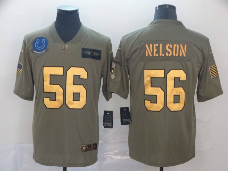 Nike Colts 56 Quenton Nelson 2019 Olive Gold Salute To Service Limited Jersey