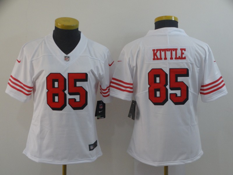 Nike 49ers 85 George Kittle White Women Color Rush Vapor Untouchable Limited Jersey - Click Image to Close