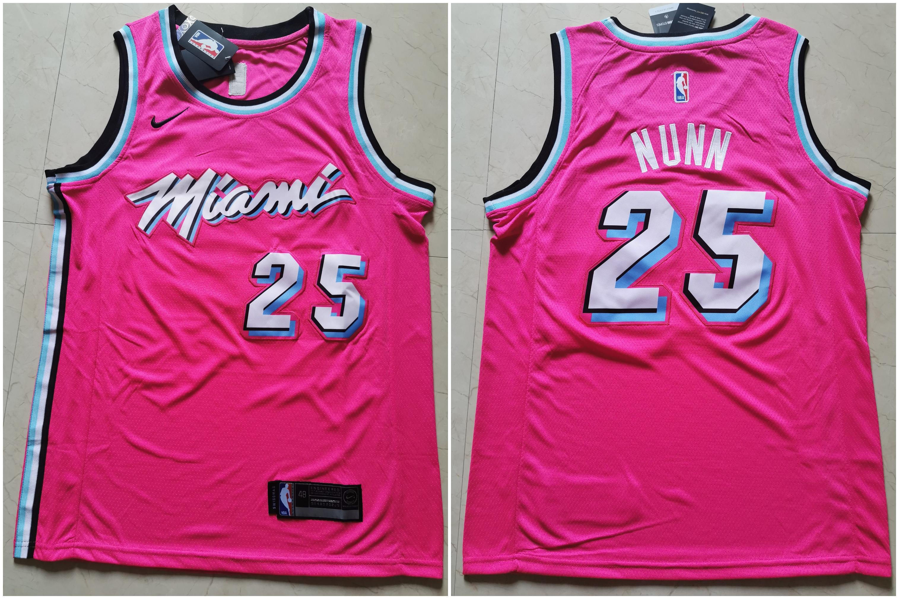 Heat 25 Kendrick Nunn Pink Nike Swingman Jersey