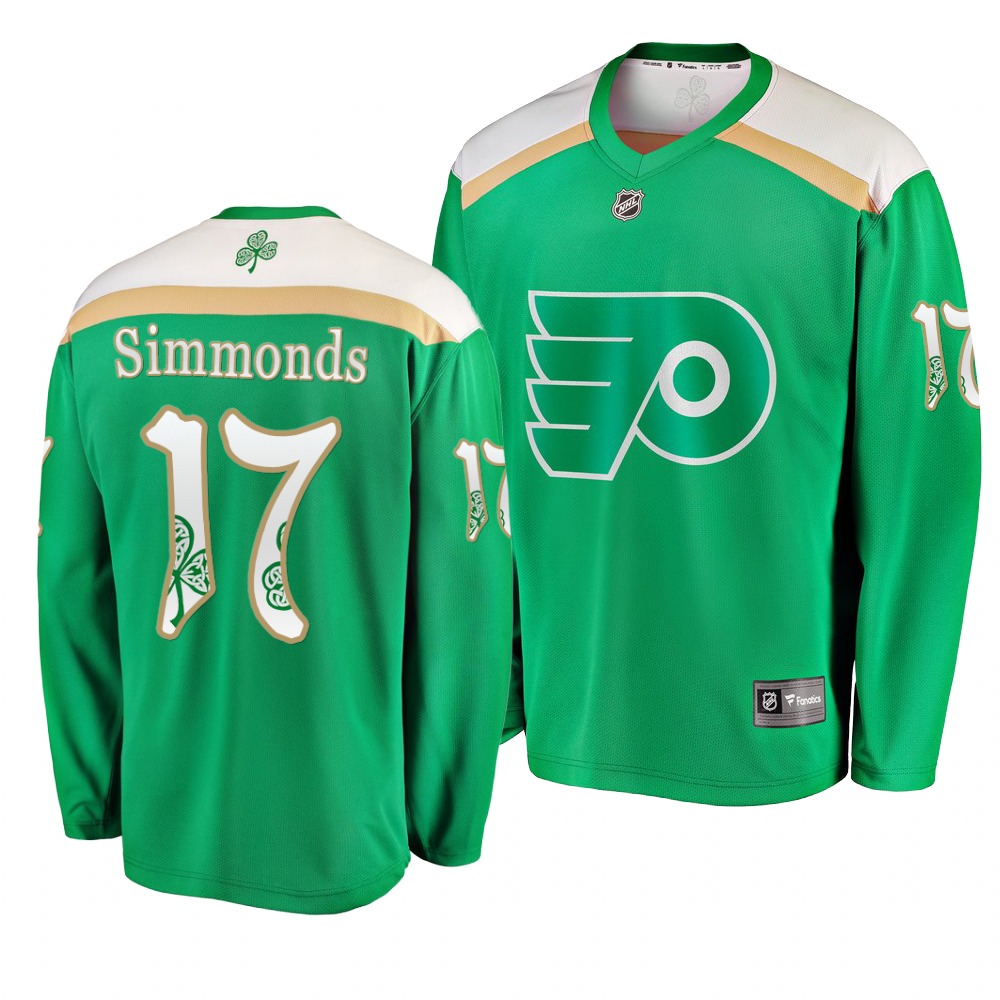 Flyers 17 Wayne Simmonds Green 2019 St. Patrick's Day Adidas Jersey