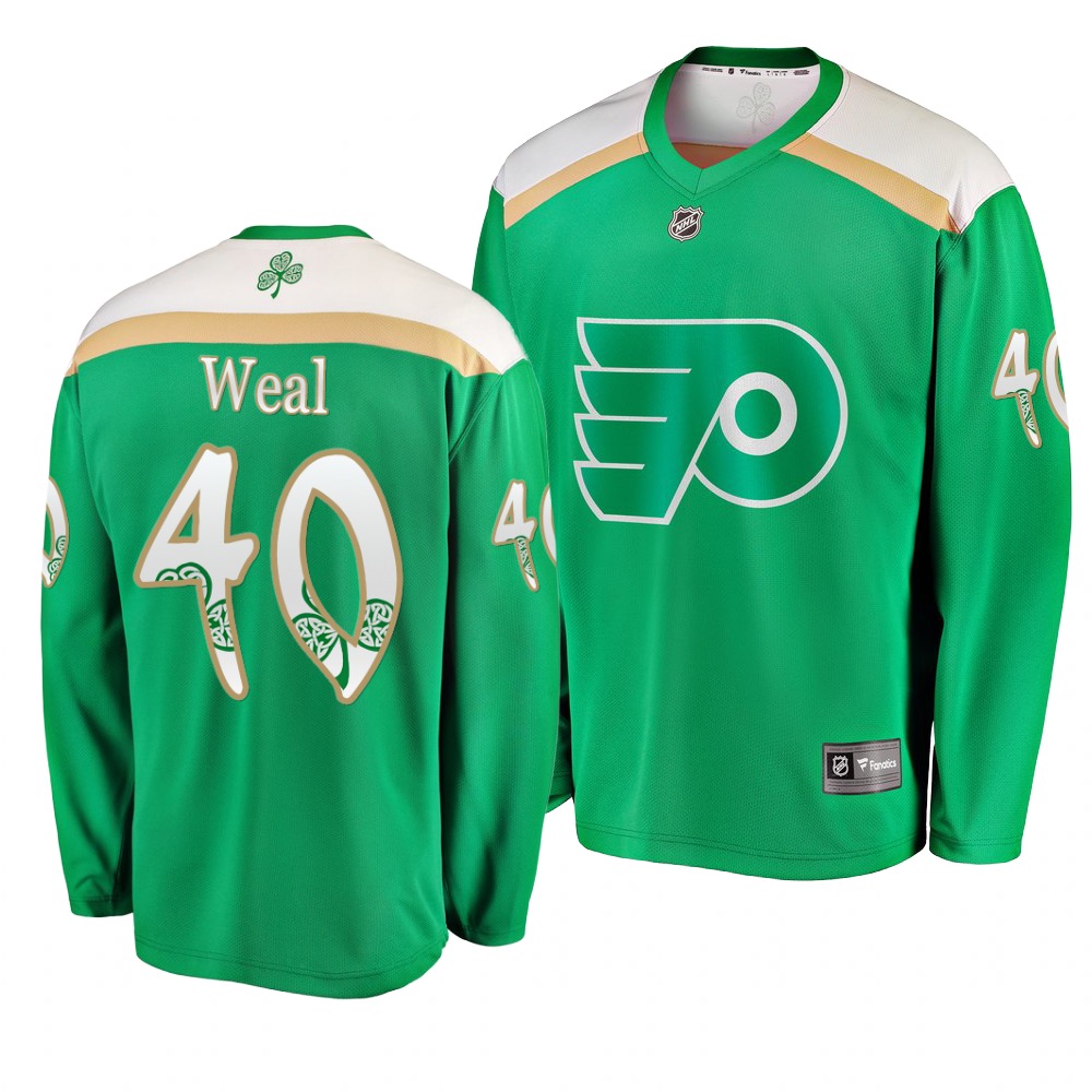 Flyers 40 Jordan Weal Green 2019 St. Patrick's Day Adidas Jersey