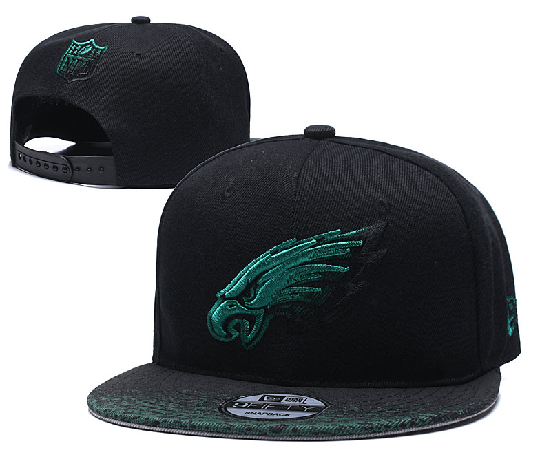 Eagles Team Logo Black Adjustable Hat YD