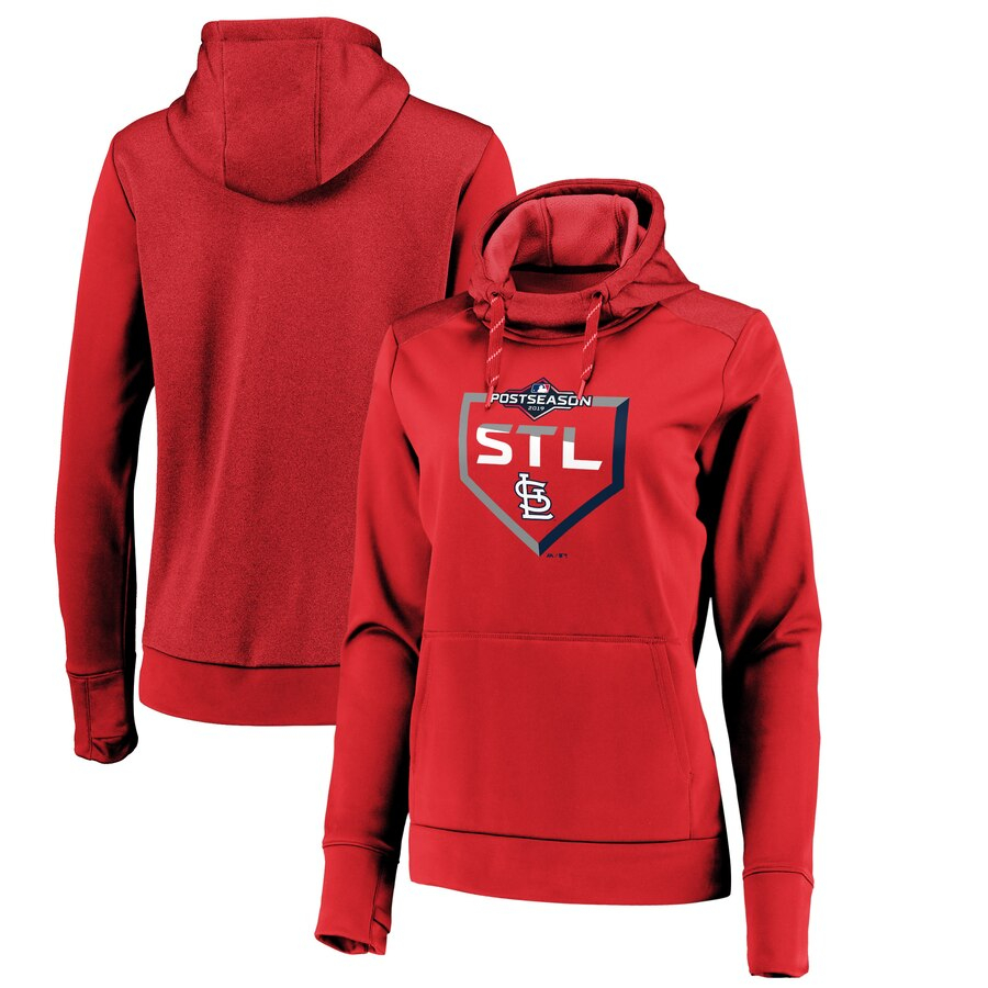 St. Louis Cardinals Majestic Women's 2019 Postseason Dugout Authentic Pullover Hoodie Red