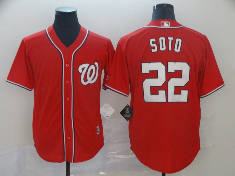 Nationals 22 Juan Soto Red Cool Base Jersey