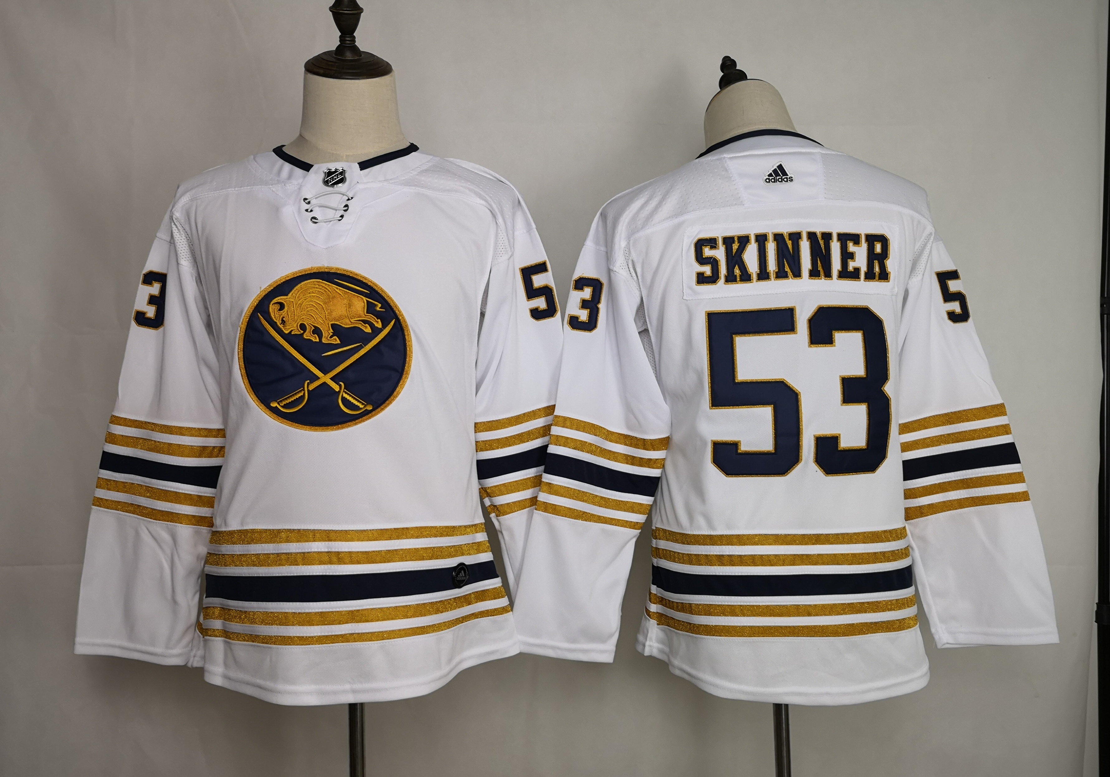 Sabres 53 Jeff Skinner White Youth 50th anniversary Adidas Jersey