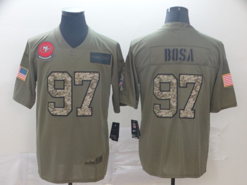 Nike 49ers 97 Nick Bosa 2019 Olive Camo Salute To Service Limited Jersey