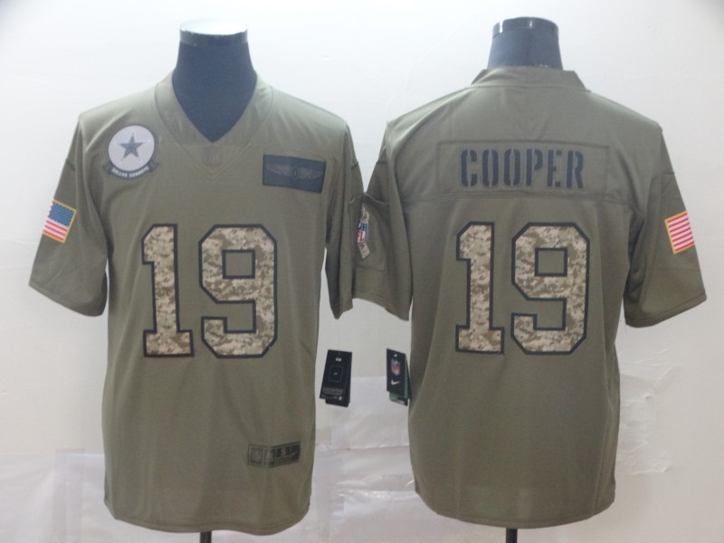Nike Cowboys 19 Amari Cooper 2019 Olive Camo Salute To Service Limited Jersey