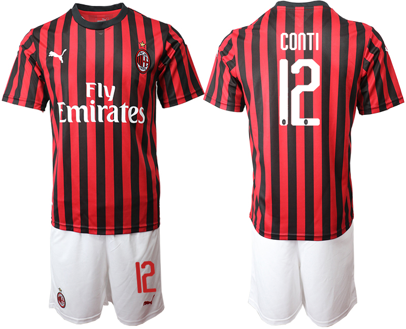 2019-20 AC Milan 12 CONTI Home Soccer Jersey