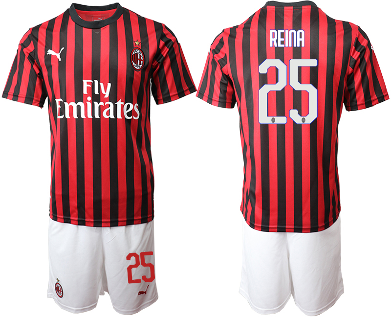 2019-20 AC Milan 25 REINA Home Soccer Jersey