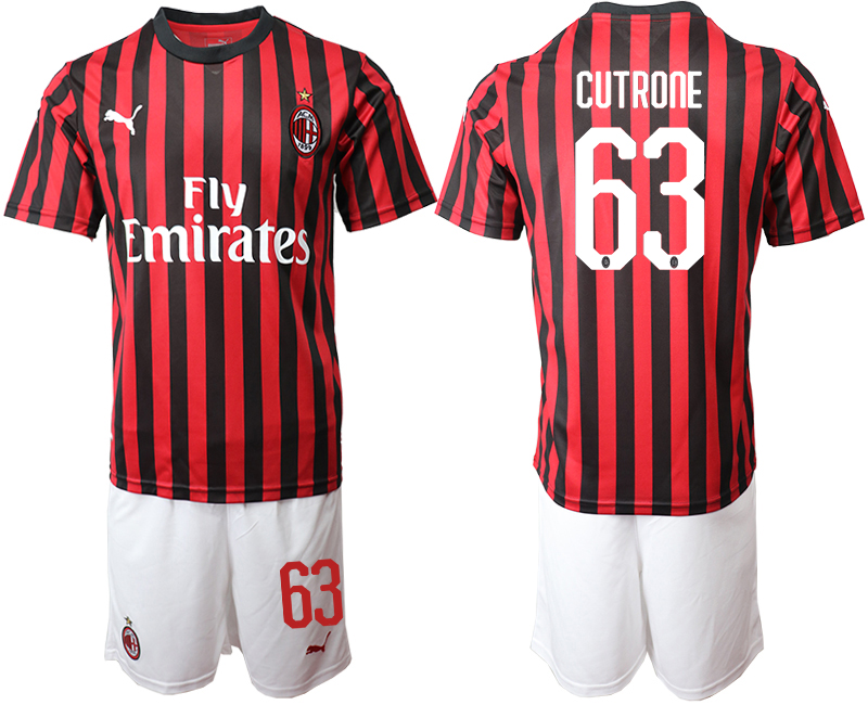 2019-20 AC Milan 63 CUTRONE Home Soccer Jersey