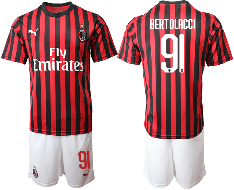 2019-20 AC Milan 91 BERTOLACCI Home Soccer Jersey