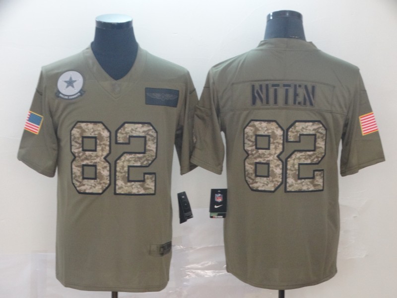 Nike Cowboys 82 Jason Witten 2019 Olive Camo Salute To Service Limited Jersey